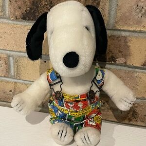 Stuffed Animal with Colorful Overalls